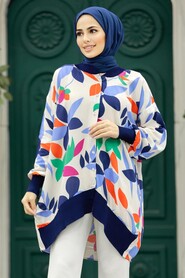  Navy Blue Muslim Tunic 11902L - 1