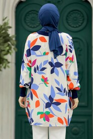  Navy Blue Muslim Tunic 11902L - 3