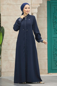 Navy Blue Muslim Turkish Abaya 20036L - 2