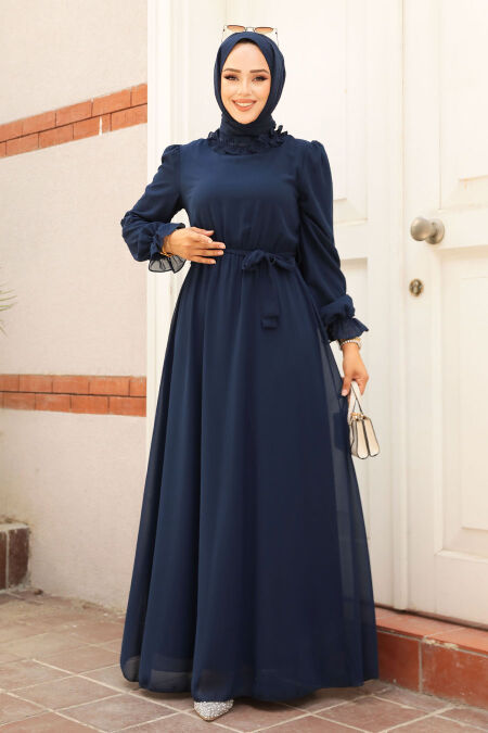  Navy Blue Plus Size Dress 2971L - NEVA STYLE