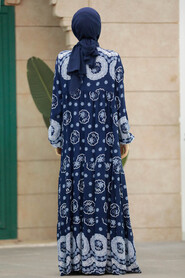  Navy Blue Plus Size Dress 50007L - 3