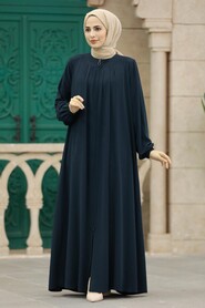  Navy Blue Plus Size Turkish Abaya 62316L - NEVA STYLE