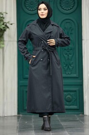  Navy Blue Trench Women Coat 5949L - NEVA STYLE
