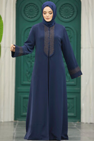  Navy Blue Women Abaya 31132L - 1