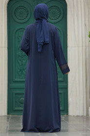  Navy Blue Women Abaya 31132L - 5