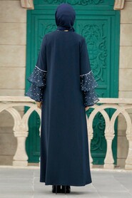  Navy Blue Women Turkish Abaya 376900L - 4