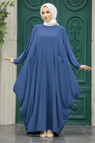  Navy Long Dress for Muslim Ladies 1686L - 1