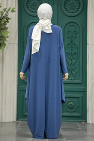  Navy Long Dress for Muslim Ladies 1686L - 3