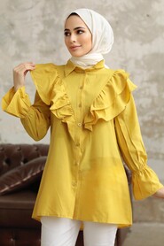  Oil Green Hijab For Women Tunic 1139YY - 3