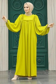  Oil Green Muslim Dress 5887YY - 2