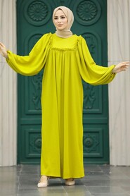  Oil Green Muslim Dress 5887YY - 1