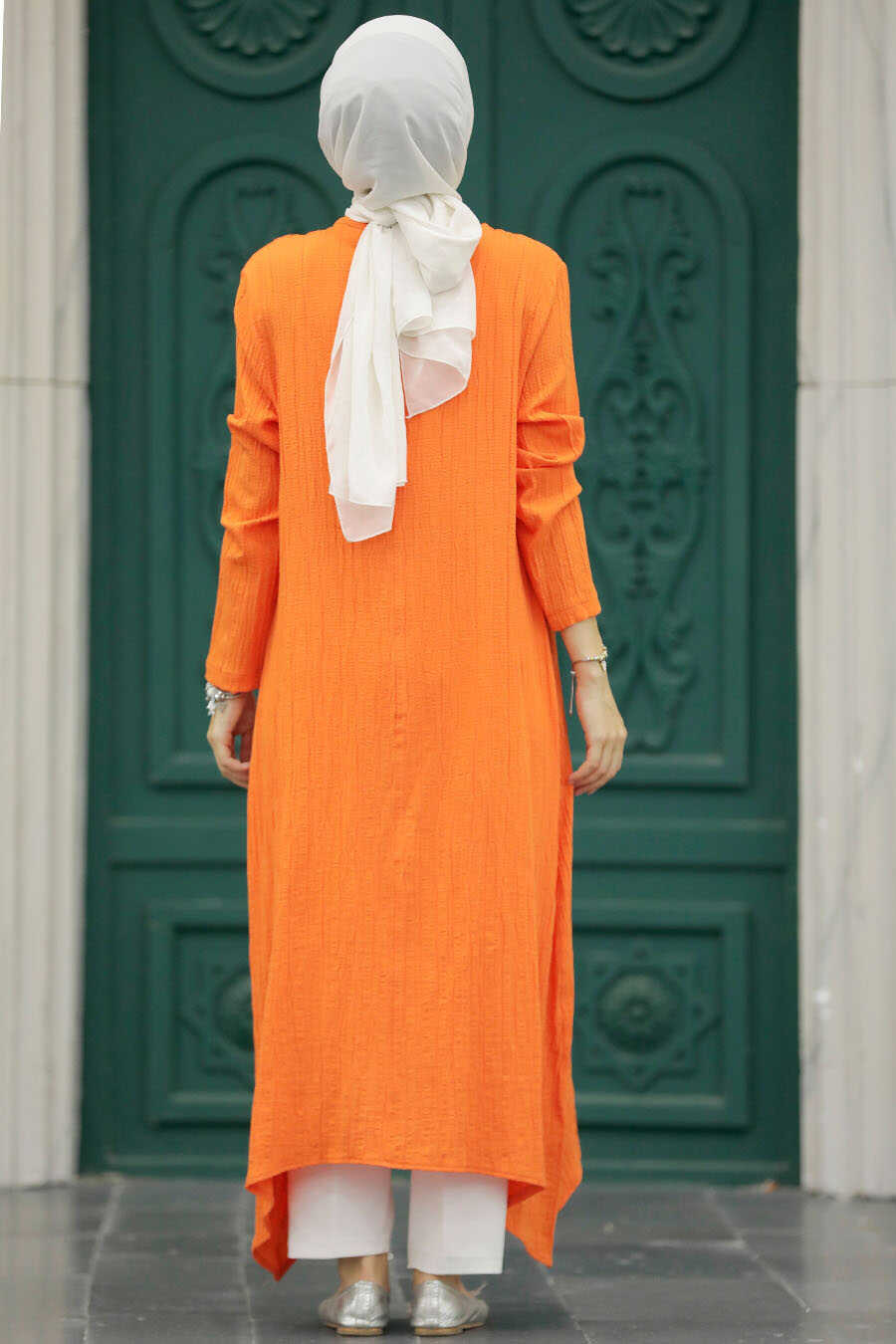 Neva Style - Orange Hijab Turkish Tunic 5401T