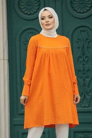  Orange Islamic Clothing Tunic 614T - 1