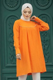  Orange Islamic Clothing Tunic 614T - 2