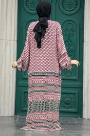 Neva Style - Patterned Cherry Hijab For Women Dual Suit 50042VSN - Thumbnail