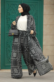  Patterned Hijab For Women Dual Suit 50042DSN - 1