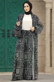  Patterned Hijab For Women Dual Suit 50042DSN - 2