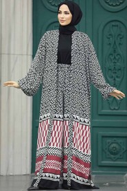  Patterned Hijab For Women Dual Suit 50042DSN19 - 1