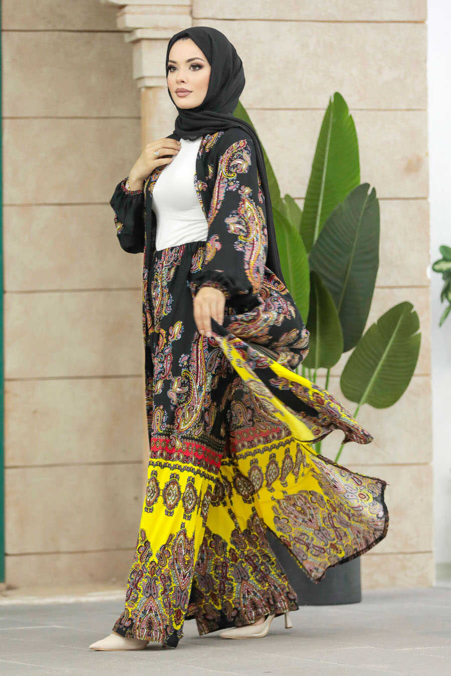 Neva Style - Patterned Hijab For Women Dual Suit 50042DSN26