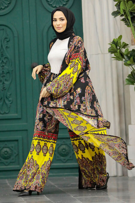  Patterned Hijab For Women Dual Suit 50042DSN28 - NEVA STYLE