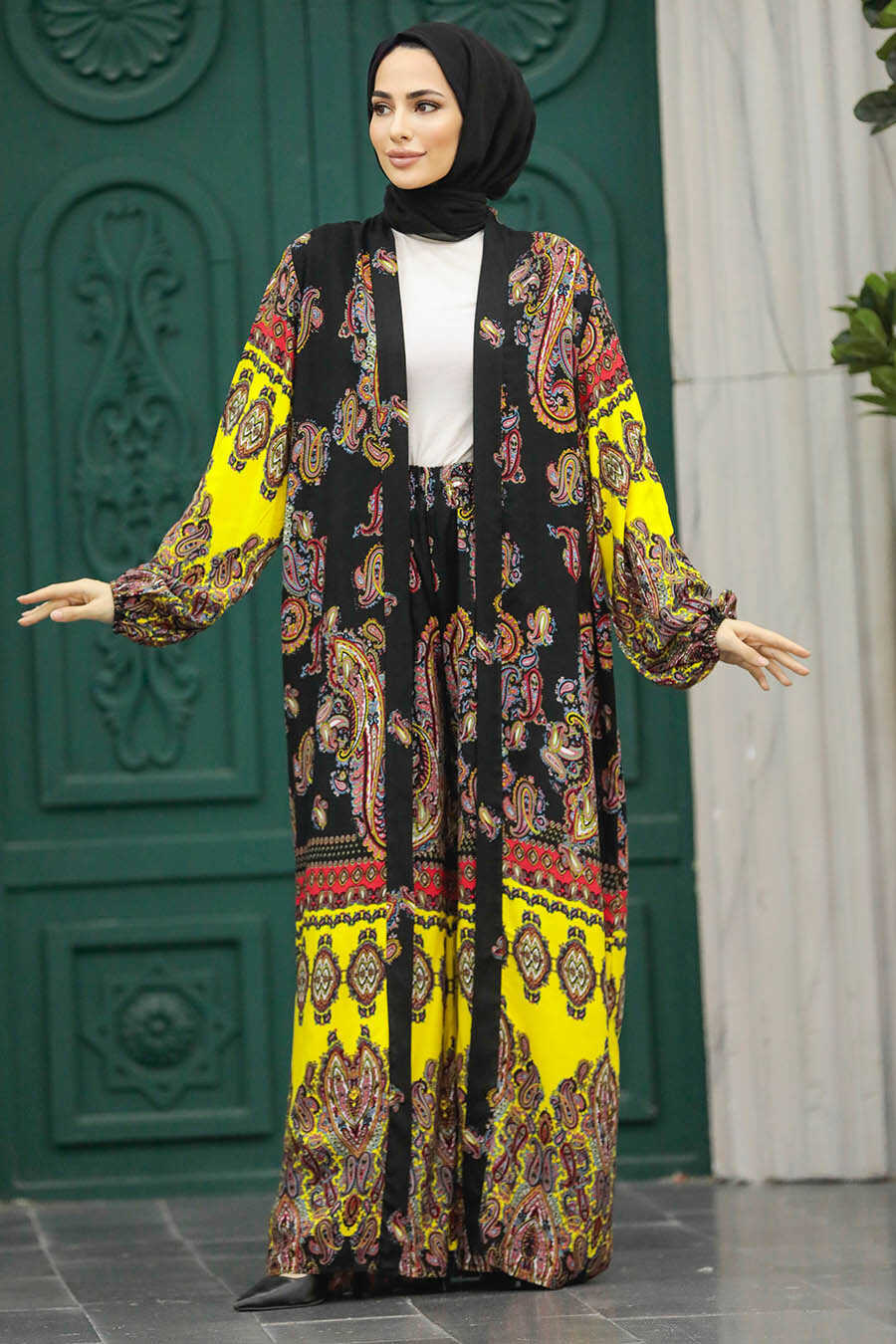 Neva Style - Patterned Hijab For Women Dual Suit 50042DSN28