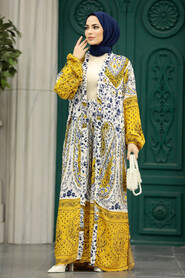  Patterned Hijab For Women Dual Suit 50042DSN4 - 2