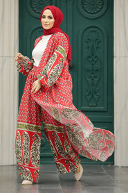  Patterned Hijab For Women Dual Suit 50042DSN7 - 1