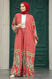  Patterned Hijab For Women Dual Suit 50042DSN7 - 2