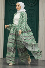 Neva Style - Patterned Hijab For Women Dual Suit 50042DSN8 - Thumbnail