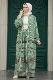 Neva Style - Patterned Hijab For Women Dual Suit 50042DSN8 - Thumbnail