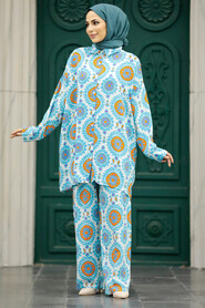  Patterned Islamic Clothing Dual Suit 50181DSN2 - 1