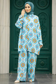  Patterned Islamic Clothing Dual Suit 50181DSN2 - 2