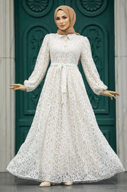  Patterned Long Muslim Dress 11078DSN - 1