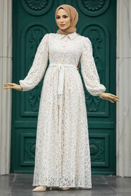  Patterned Long Muslim Dress 11078DSN - 2