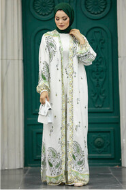  Patterned Mint Hijab For Women Dual Suit 50042MINT - 3