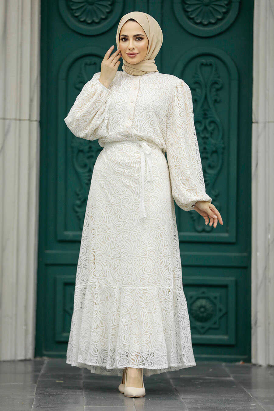Neva Style - Patterned Modest Dress 1346DSN3