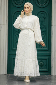 Neva Style - Patterned Modest Dress 1346DSN3 - Thumbnail