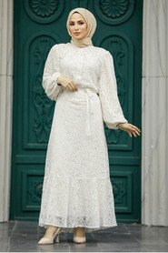Neva Style - Patterned Modest Dress 1346DSN3 - Thumbnail