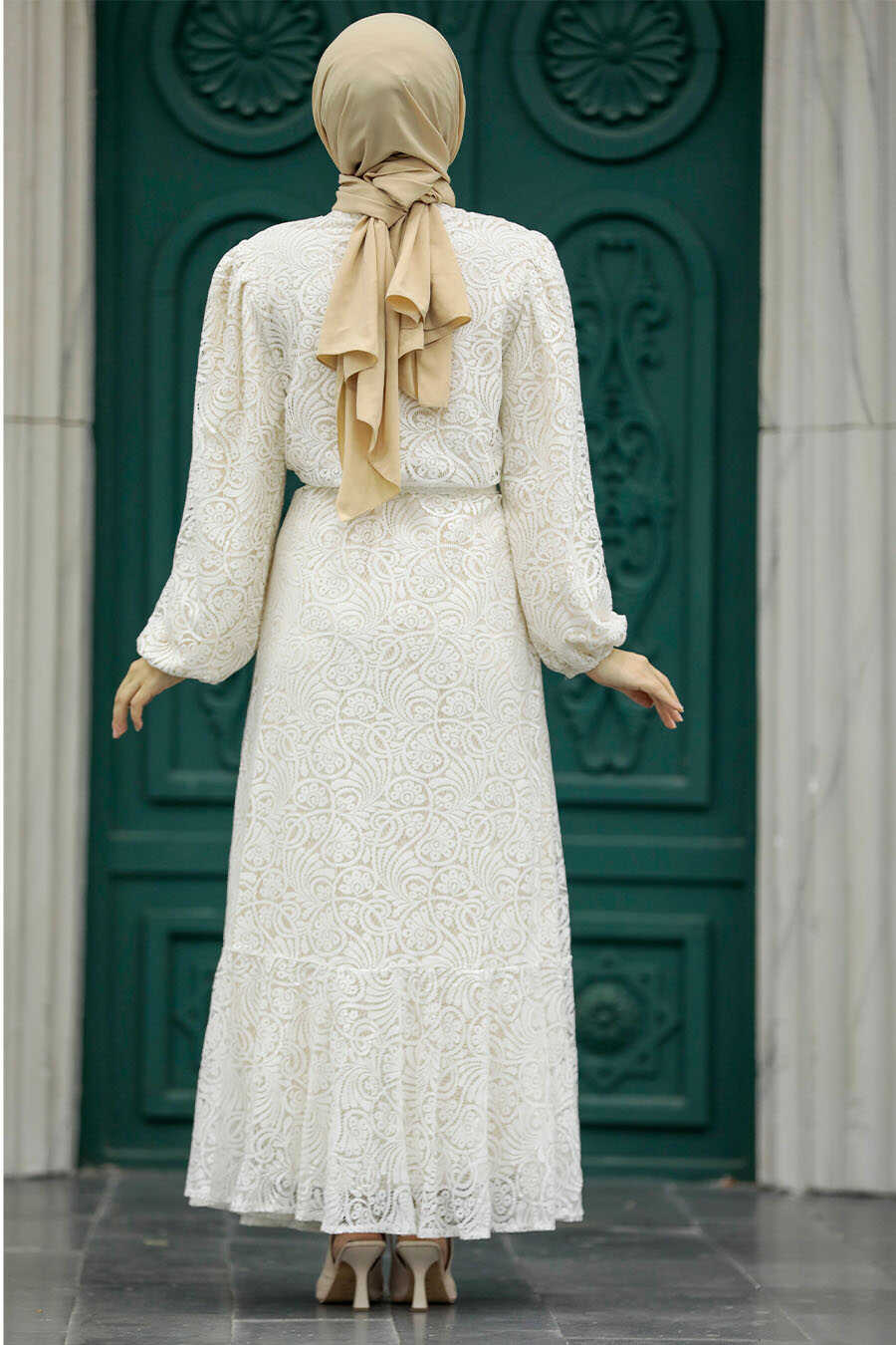 Patterned Modest Dress 1346DSN3