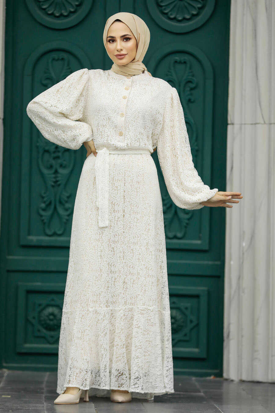 Neva Style - Patterned Modest Dress 1346DSN4