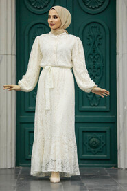 Neva Style - Patterned Modest Dress 1346DSN5 - Thumbnail