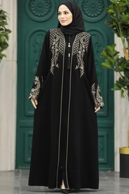  Patterned Plus Size Abaya 41565DSN 