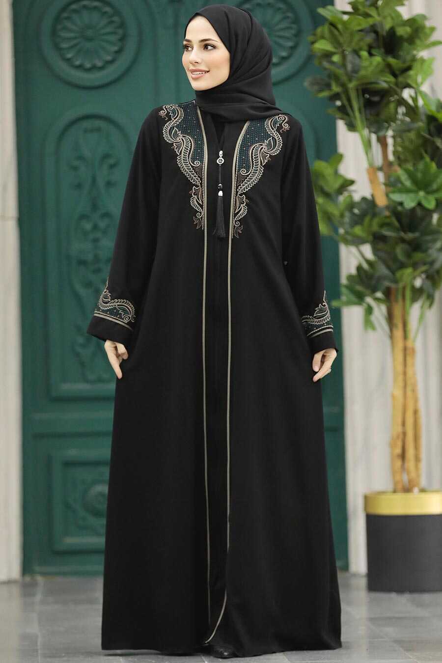 Plus size hot sale fancy abaya