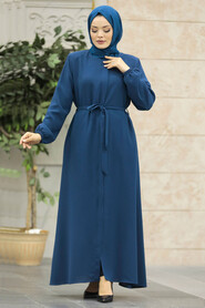Neva Style - Petrol Blue Hijab For Women Turkish Abaya 62534PM - Thumbnail