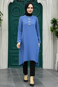  Petrol Blue Hijab Turkish Tunic 24471PM - 1