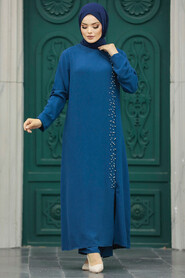  Petrol Blue Plus Size Dual Suit 30041PM - 2