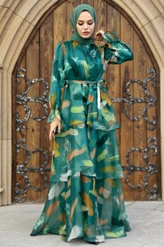  Petrol Green Hijab For Women Dress 3825PY - 2