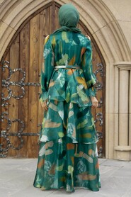  Petrol Green Hijab For Women Dress 3825PY - 4
