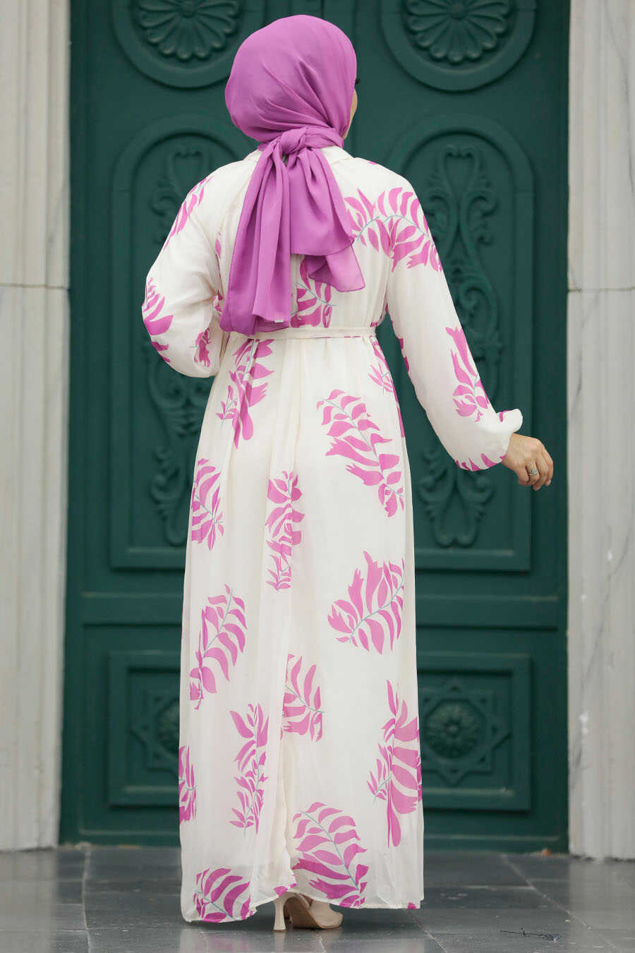 Neva Style - Pink Hijab Maxi Dress 20042P