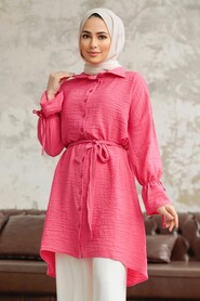  Pink Islamic Clothing Shirt 11261P - 2